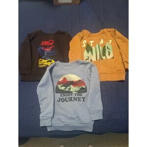 GUC Garanimals Lot of 3 Boy's Long Sleeve Sweatshirts Dinosaurs Stay Wild Sz 2T